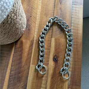 Chunky Silver Chain Link Bag Strap 22”